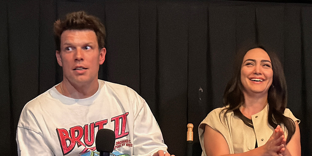 Actors Jake Lacy and Nazanin Boniadi - A Mosquito in the Ear screening - Cinema Village - June 19, 2026