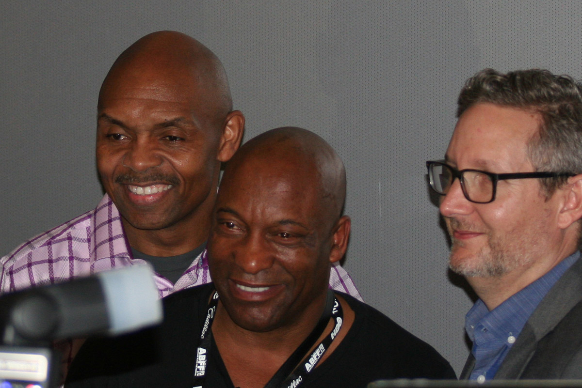 John Singleton (middle) - Q&A after screening of Boyz N the Hood - AMC Empire 25 - American Black Film Festival