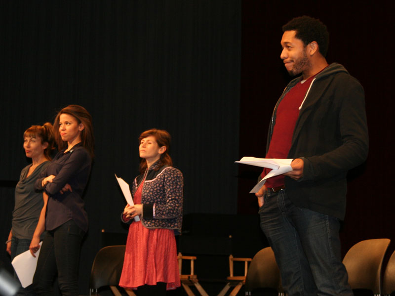Actors including Yael Stone reading scripts