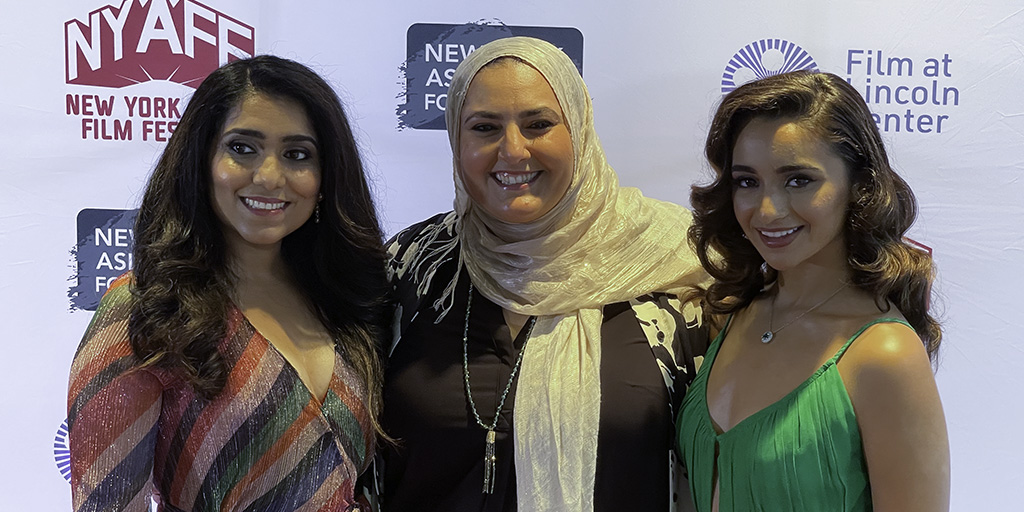 Aizzah Fatima, Iman K. Zawahry, Salena Qureshi on the red carpet