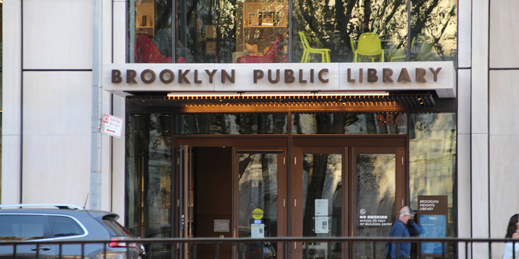 Entry of the Brooklyn Heights Library at Cadman Plaza