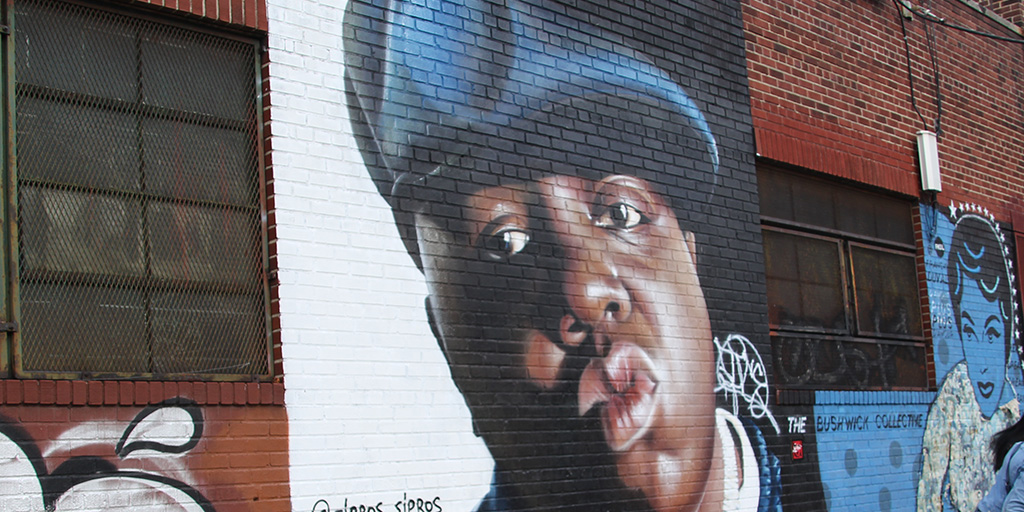 Mural of Notorious B.I.G. in Bushwick taken September 2018