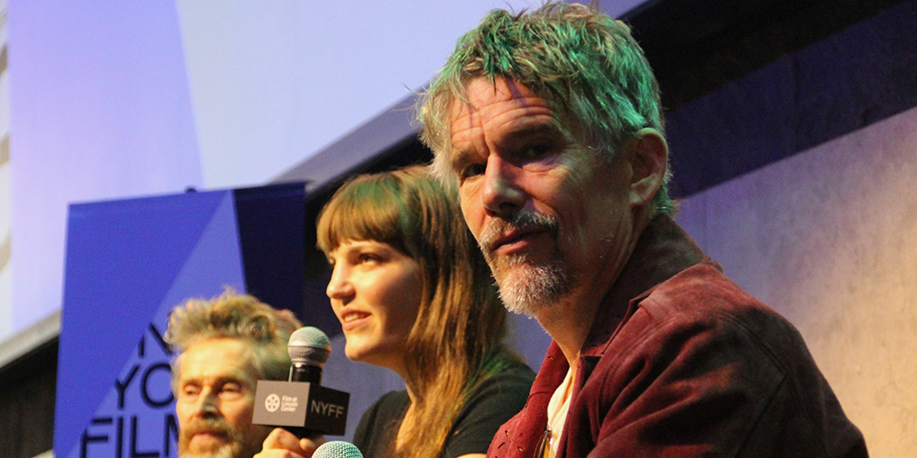 Willem Dafoe and Ethan Hawke during talk during NYFF - September 28, 2025