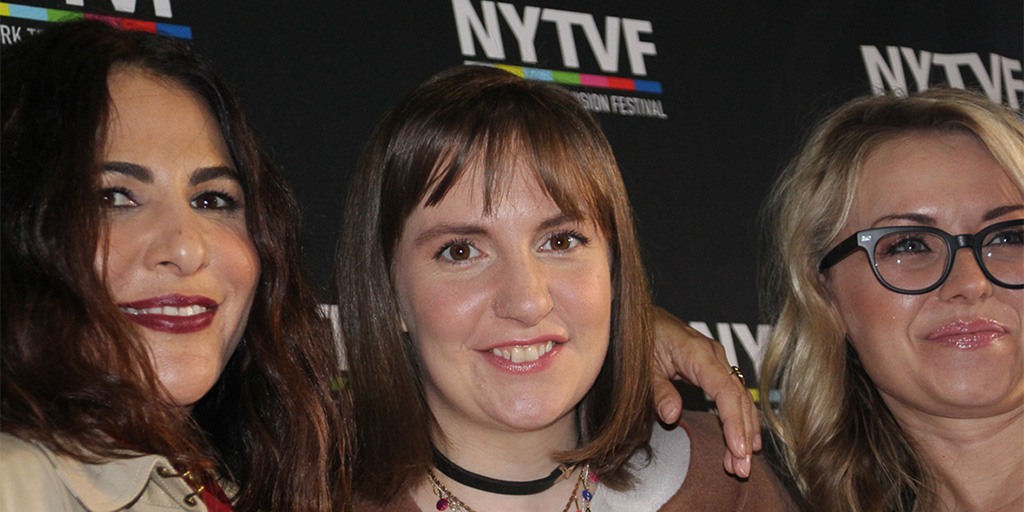 photo: Jenni Konner, Lena Dunham, and Kathleen McCaffrey at the 2016 New York Television Festival