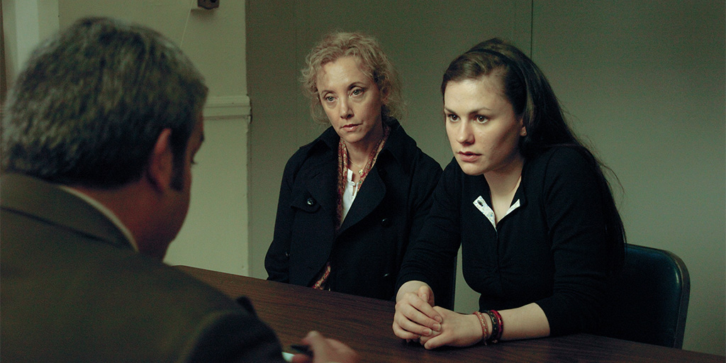 screenshot from Margaret: J. Smith-Cameron and Anna Paquin