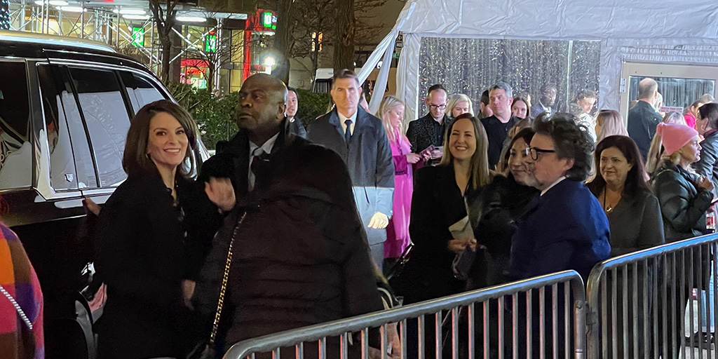 Tina Fey (left) and Jeff Richmond (right - glasses)