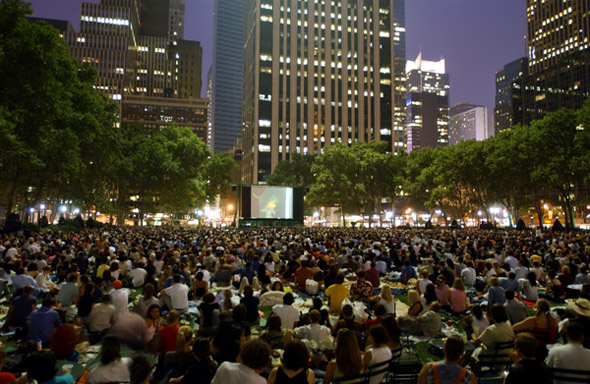 Movies Under the Stars is expanding its outdoor movie screening program to more parks in the city.  Photo courtesy of NYC Parks.