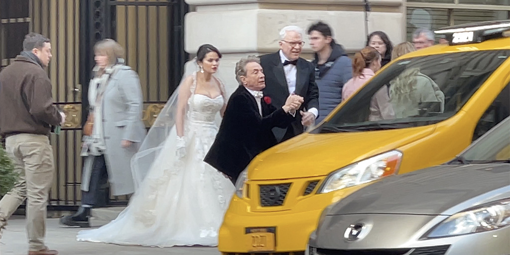 Selena Gomez, Martin Short, and Steve Martin on set shooting Season 3 on the UWS - March 21, 2023