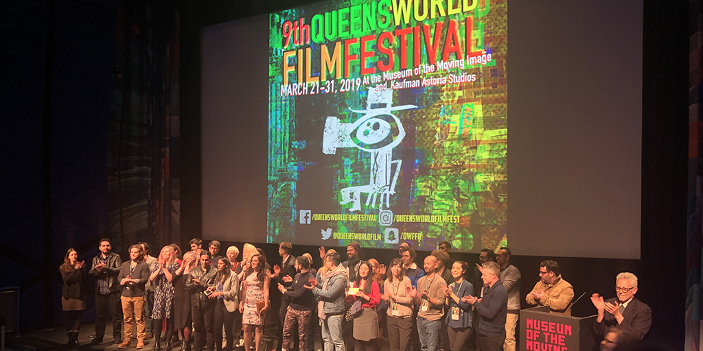 Filmmakers on stage at the Queens World Film Festival on Opening Night. - Thursday, March 21