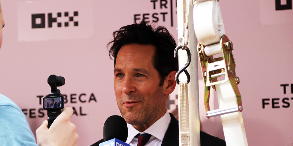 Paul Rudd being interviewed by Pix11