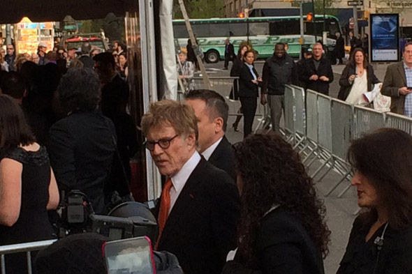 Robert Redford outside Alice Tully Hall on his way to receiving the Charlie Chaplin Award from the Film Society at Lincoln Center - April 27, 2015.