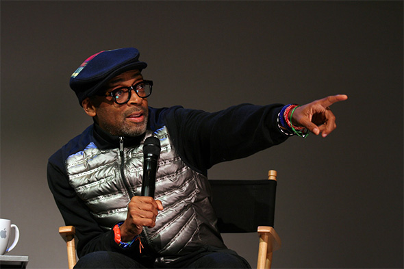 Spike Lee talking at the Apple Store SoHo on February 9, 2015 promoting "Da Sweet Blood of Jesus"
