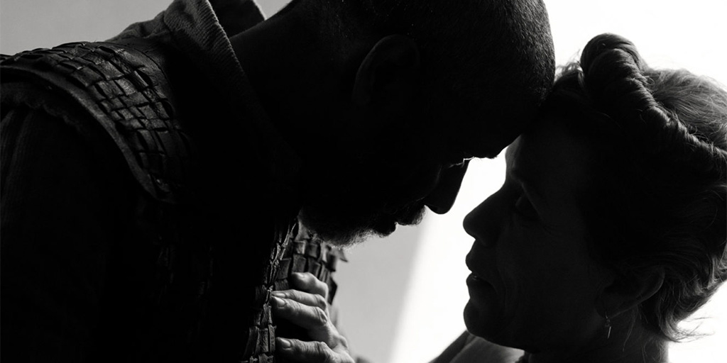 Screen capture from "The Tragedy of Macbeth"; Denzel Washington, Frances MacDormand