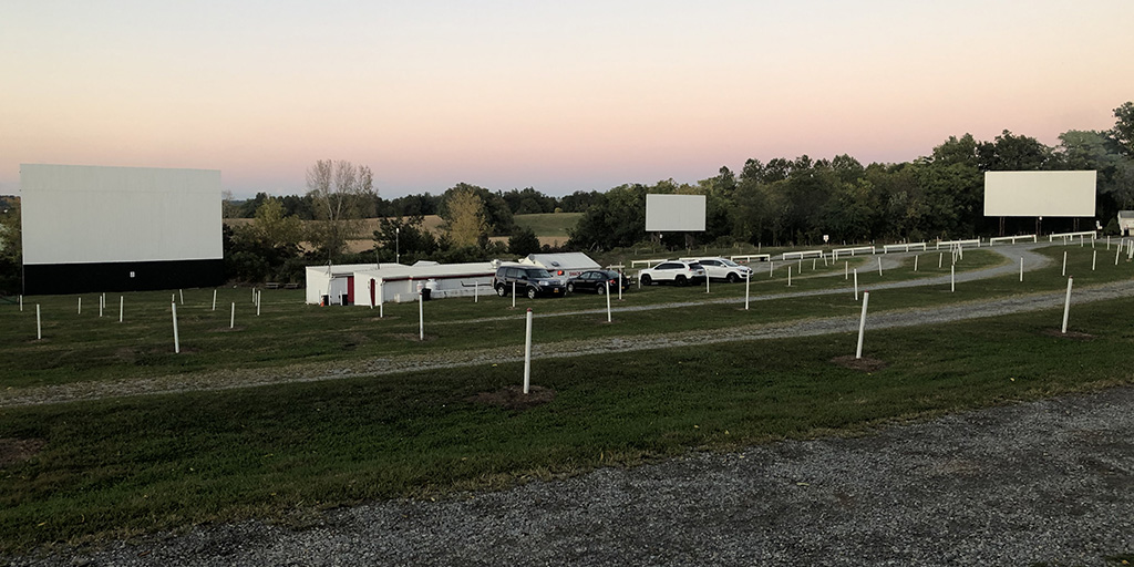 Triple screens at the Warwick Drive-in.